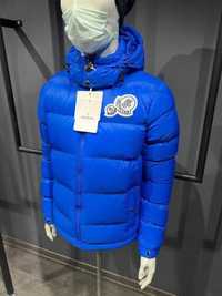 РАСПРОАДАЖА ! Синяя куртка мужская зимняя пуховик Moncler