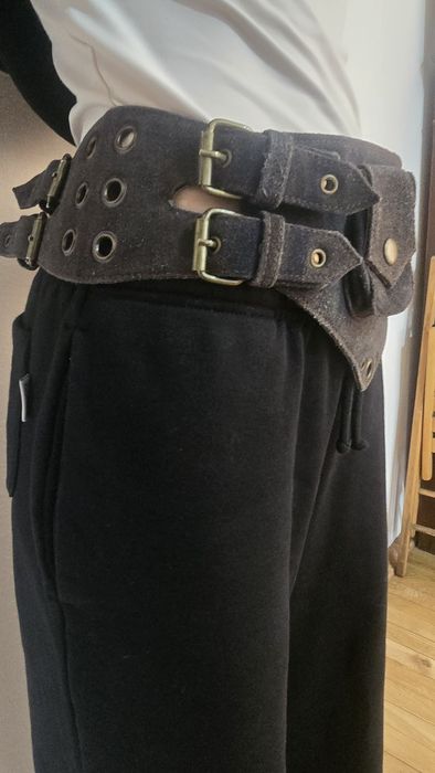 Поясная сумка шоколадного цвета  из замши — индийский хендмейд (Гоа)