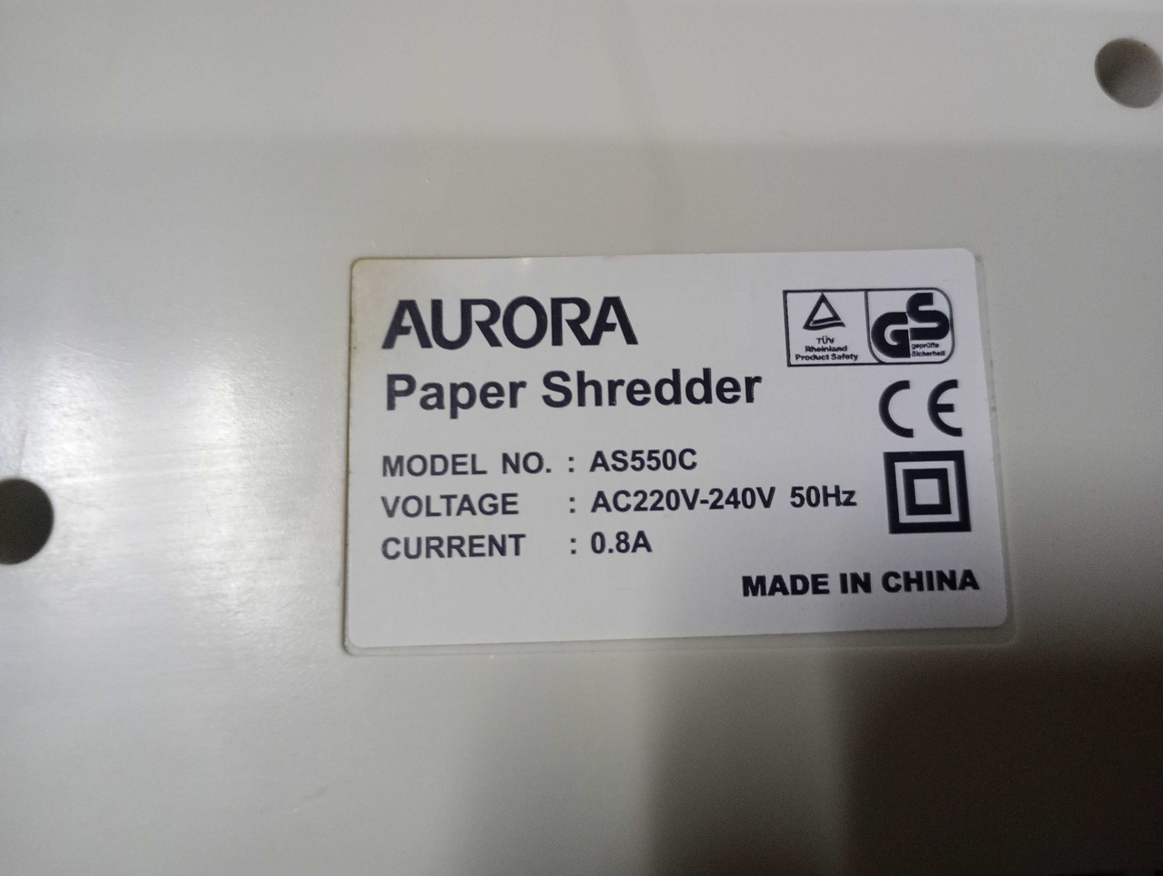 Шредер Aurora AS550C знищувач паперу