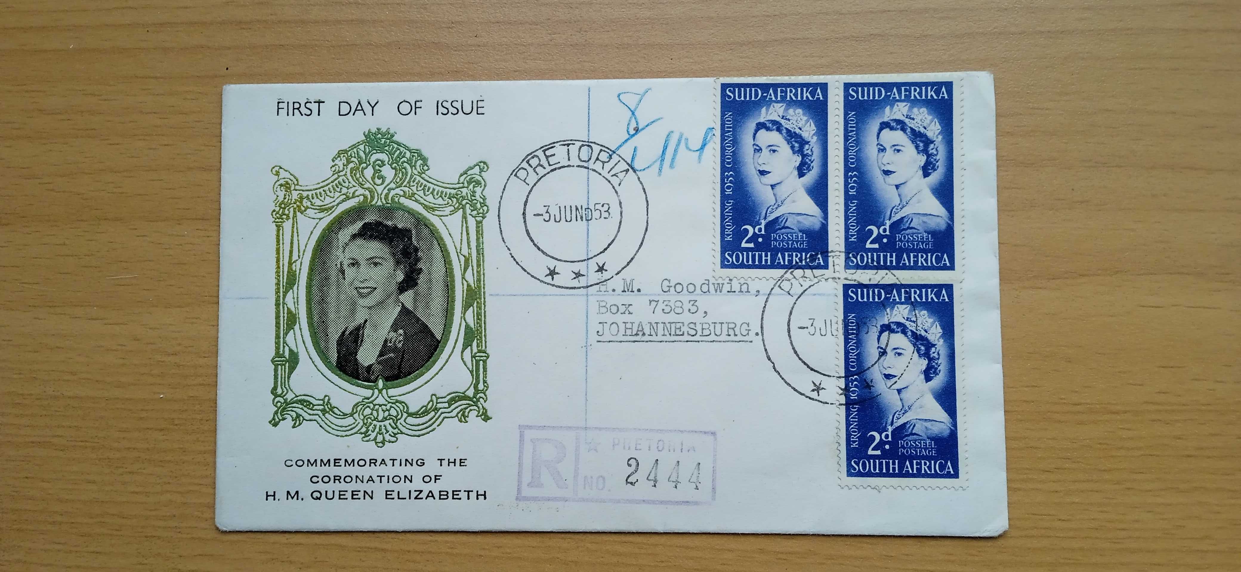 Koperta z okazji koronacji królwej Elrzbiety II z 1953 roku.