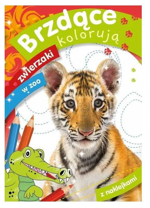 BRZDĄCE KOLORUJĄ ZWIERZAKI w zoo z naklejkami książeczka