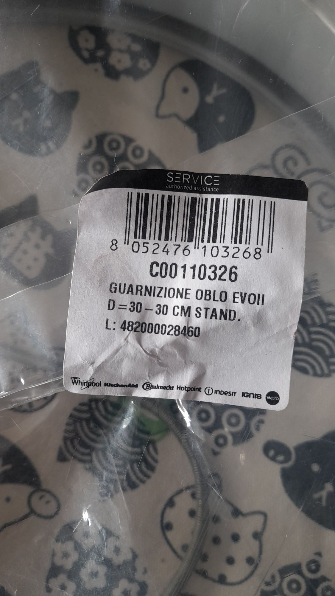 Aro borracha para máquina Ariston