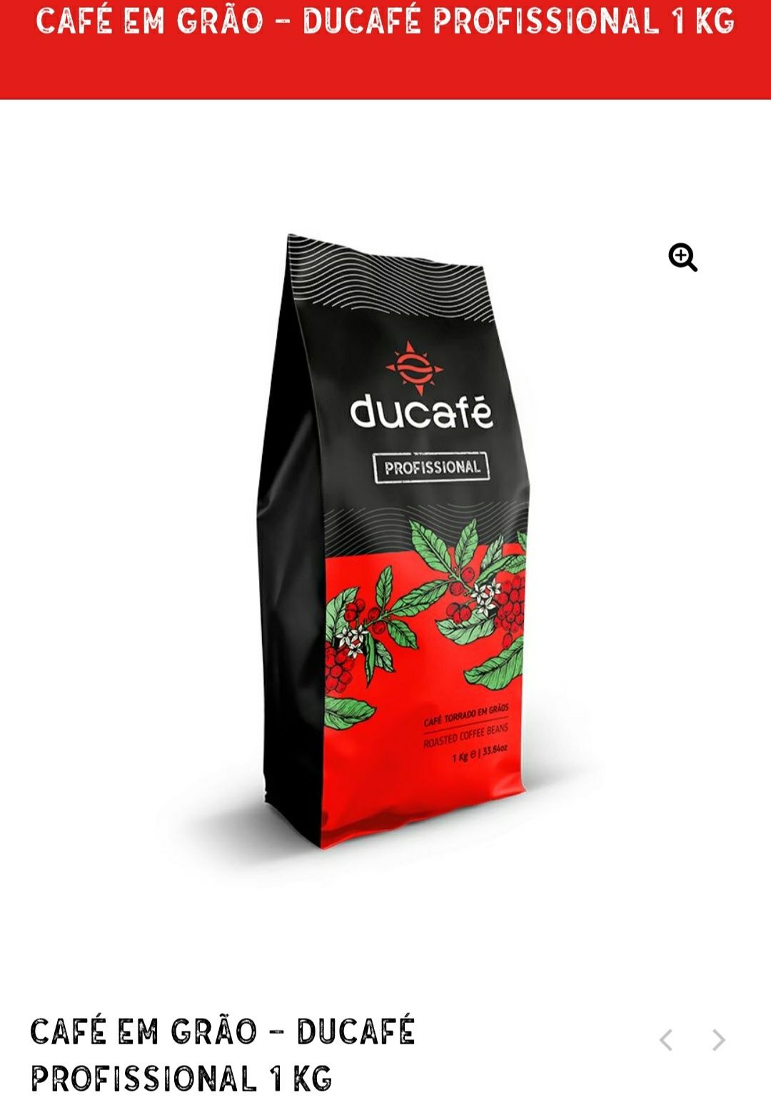 Café Torrado em Grão Ducafé Profissional 1kg