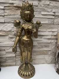 Stara rzeźba figura z brązu Budda Buddyzm Bogini Lakszmi