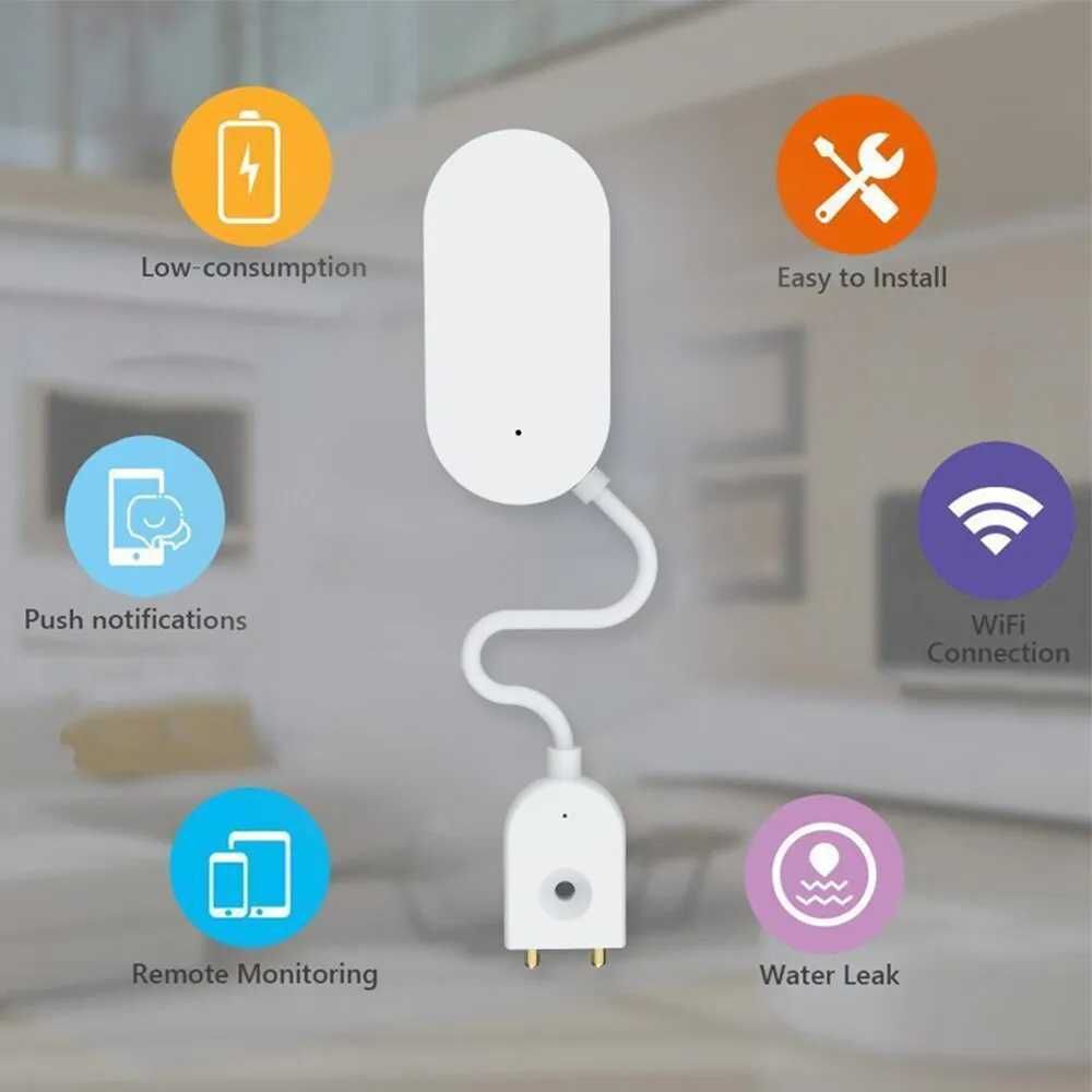 Czujnik zalania wody ZigBee 3.0 TUYA CR2032 sensor Home Assistant