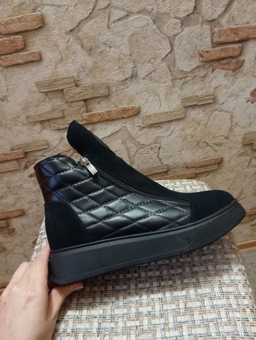 Черевики зимові натуральна шкіра-замш-вовна