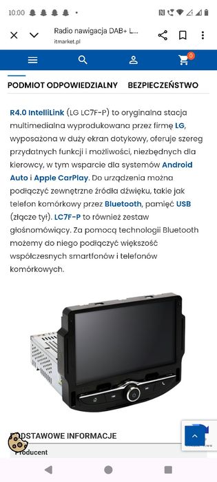 Stacja multimedialna LG opel chevrolet