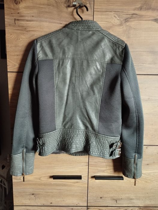 Szara kurtka przejściowa XL eko skóra ramoneska