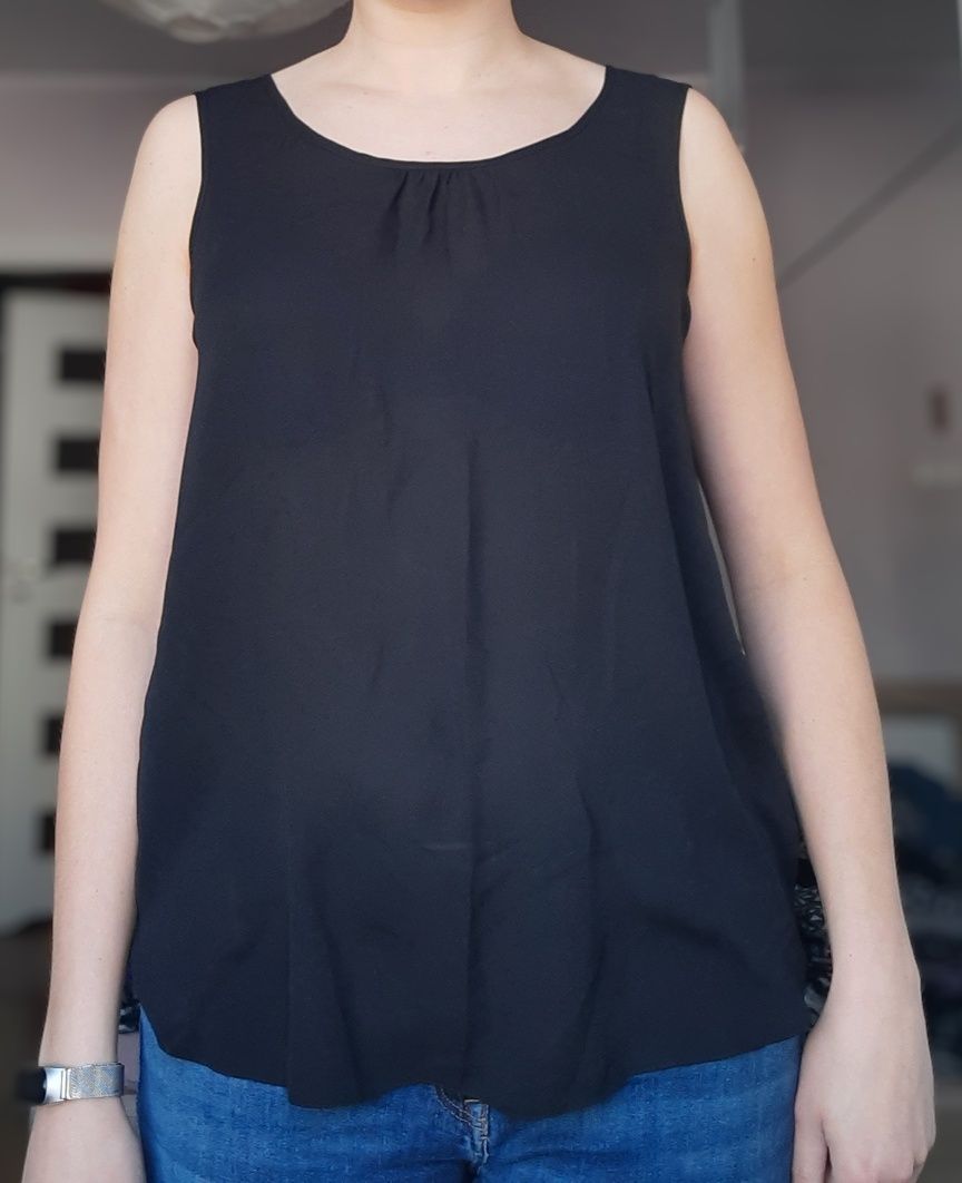 Czarna elegancka lekka letnia bluzka