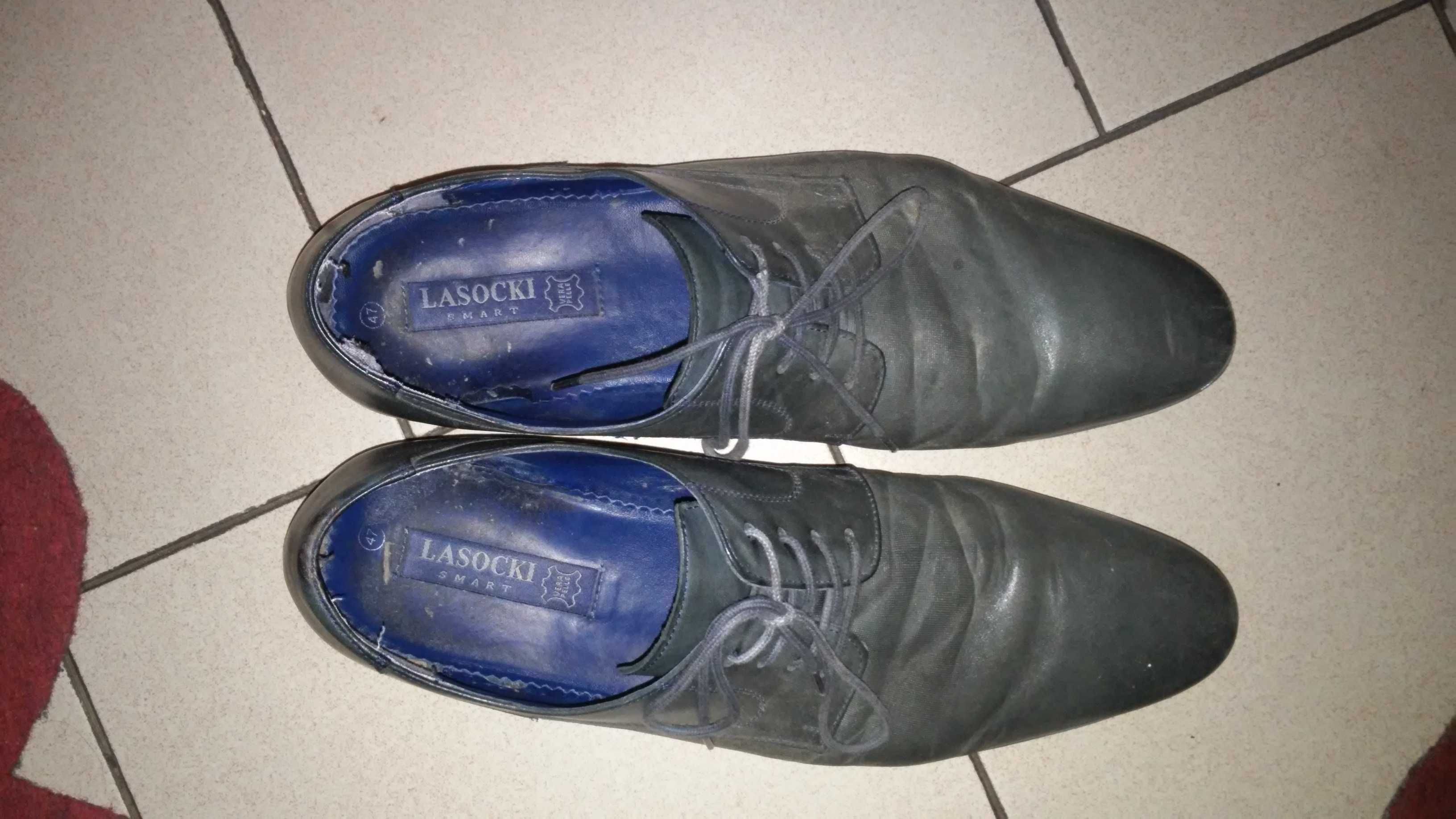 Buty skórzane męskie Lasocki 46,47 mocne i markowe, możliwa zamiana