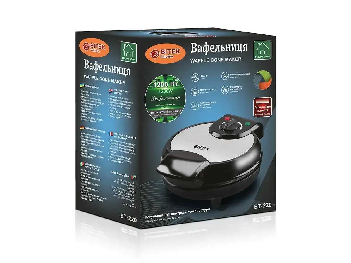 Вафельниця 220В 1200Вт BITEK BT-220