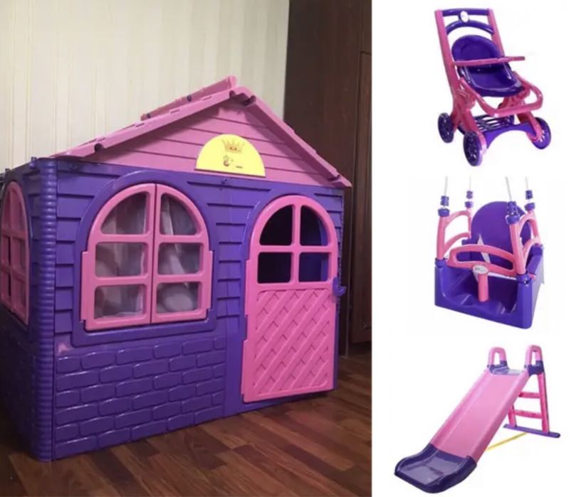 Дитячий будинок! Дитяча гірка! Пісочниця!  Гойдалка! Стіл! Домик!