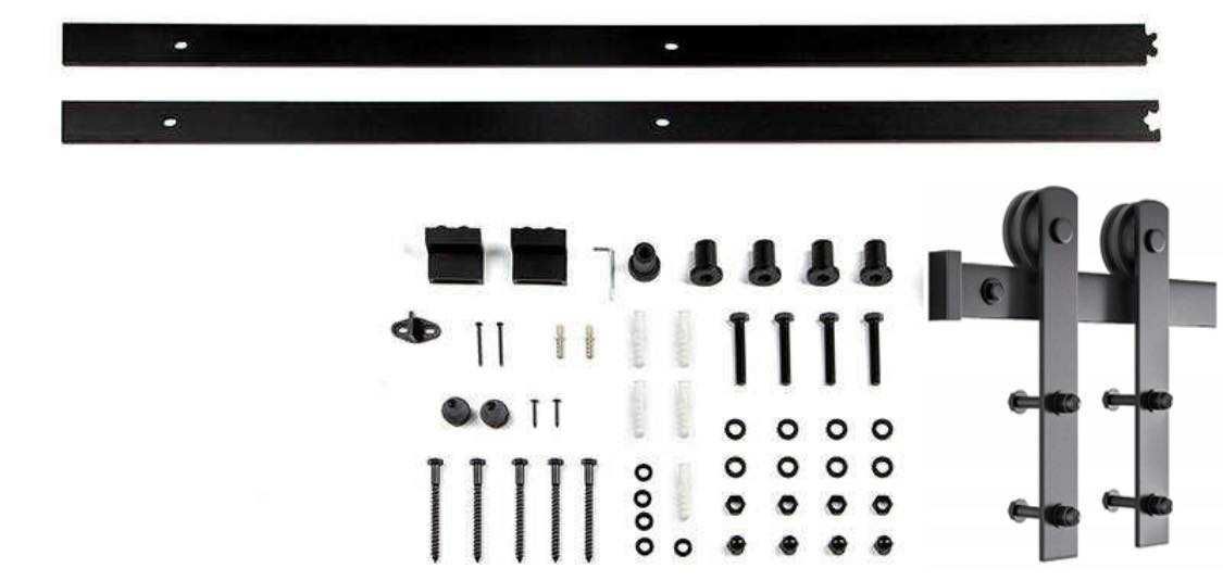 SYSTEM drzwi szafek Przesuwnych BARN DOOR LOFT Zestaw 2M na kółach