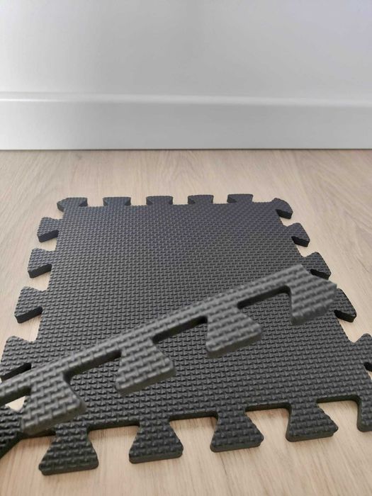 Czarna Mata Piankowa 1cm Puzzle do ćwiczeń fitness sprzęt siłownia