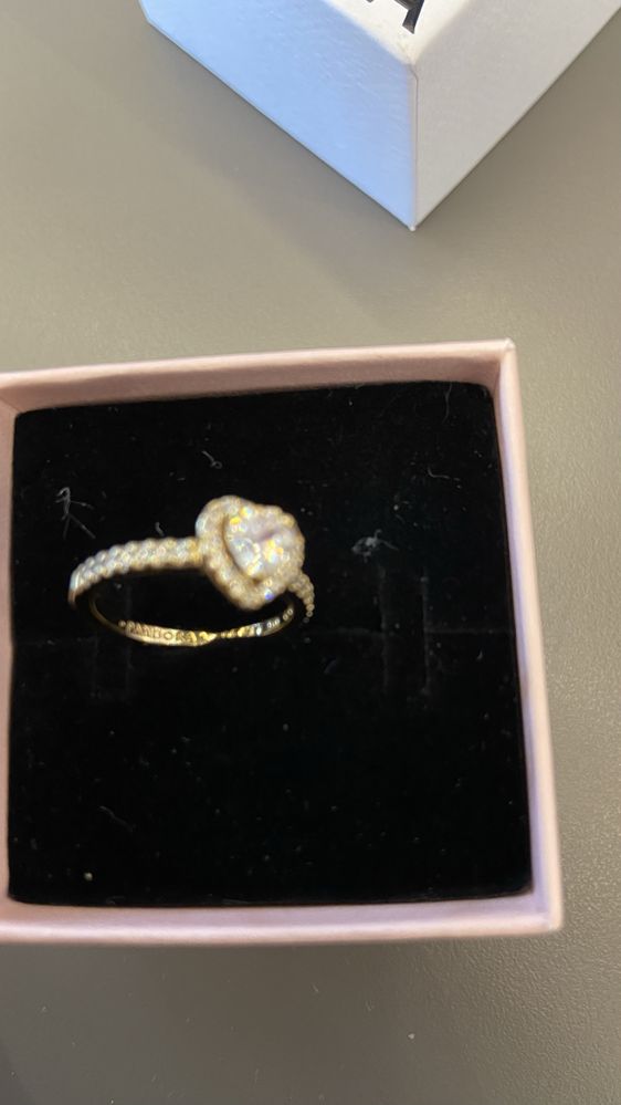 Elevated heart pandora gold ring