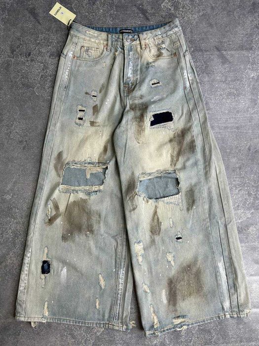 Джинси Vetements Cargo faded baggy archive синие джинсы distressed L