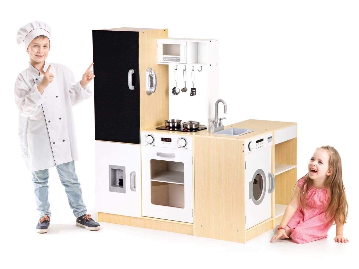 Drewniana kuchnia dla dzieci xxl tablica + led ECOTOYS