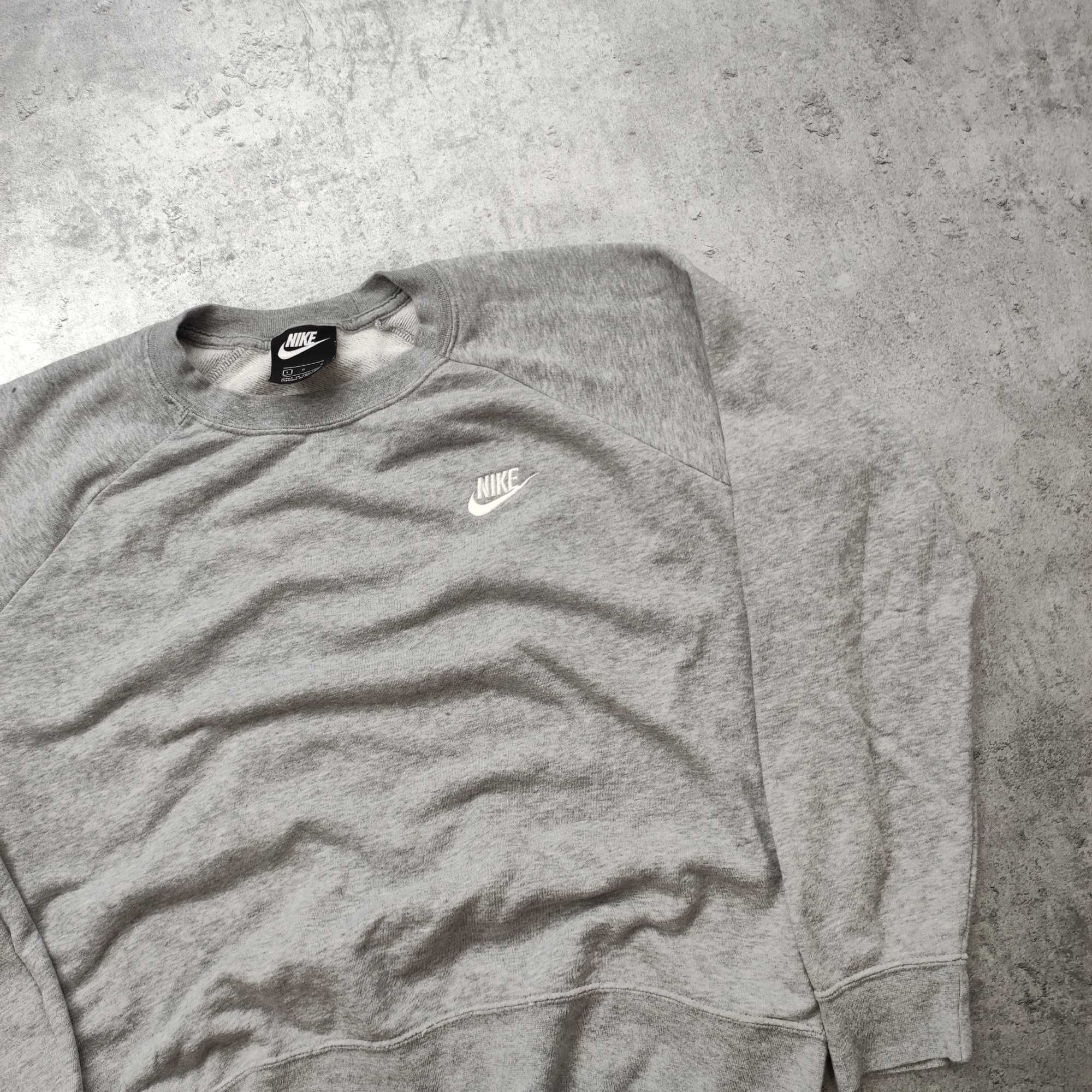 DAMSKA Bluza PREMIUM Szara Haft Logo Sportswear Nike Bawełna Casual