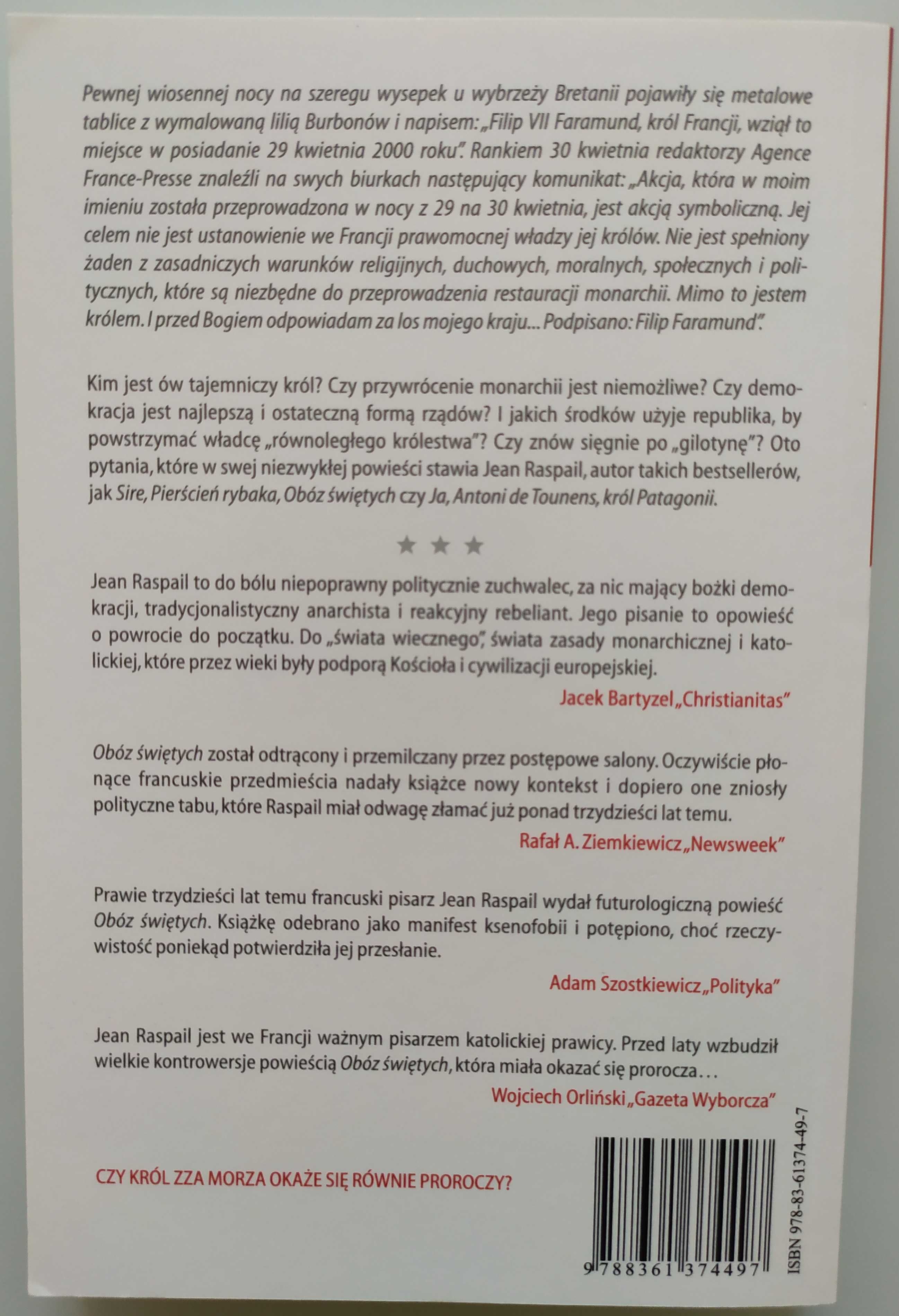 "Król zza morza", Jean Raspail