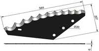 Nóż do paszowozu uniwersalny 20mm hakowy standard ALIMA,DAF,METALFACH