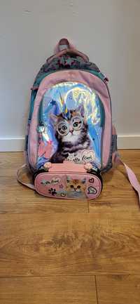 Plecak z kotkiem różowy + gratis piórnik