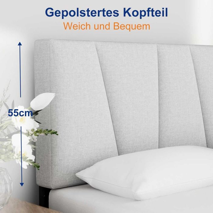 Nowe łóżko tapicerowane / rama / stelaż / 140x200 / zagłówek !N39!