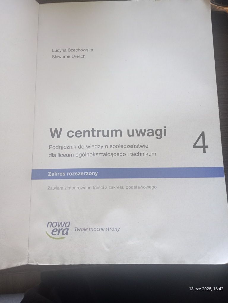 Wiedza o społeczeństwie 4 liceum / technikum