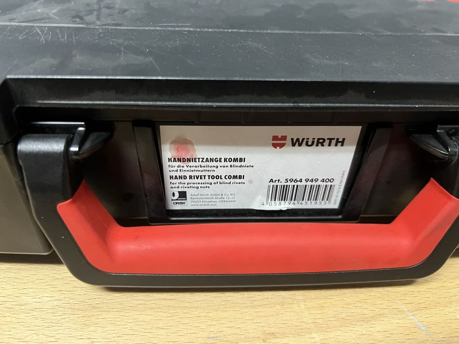 Nitownica WÜRTH + końcówki, klucze, walizka