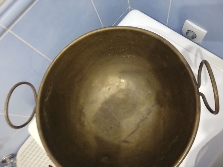 OBNIZKA--440/340zl--BARDZO--DUZA-mosiężna-oslonka-misa-36,5x19x8cm