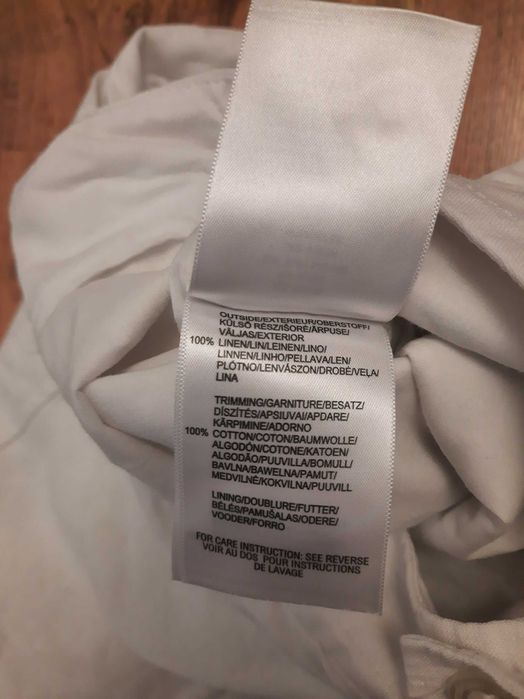 Lniane białe bawełniane spodnie z szerokimi nogawkami Mexx rozmiar 38