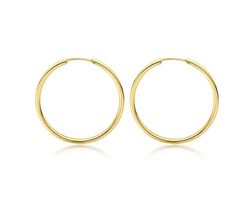 Wyprzedaż 450zł/g 585 Złote Kolczyki koła kółka 25 mm 2.5 cm