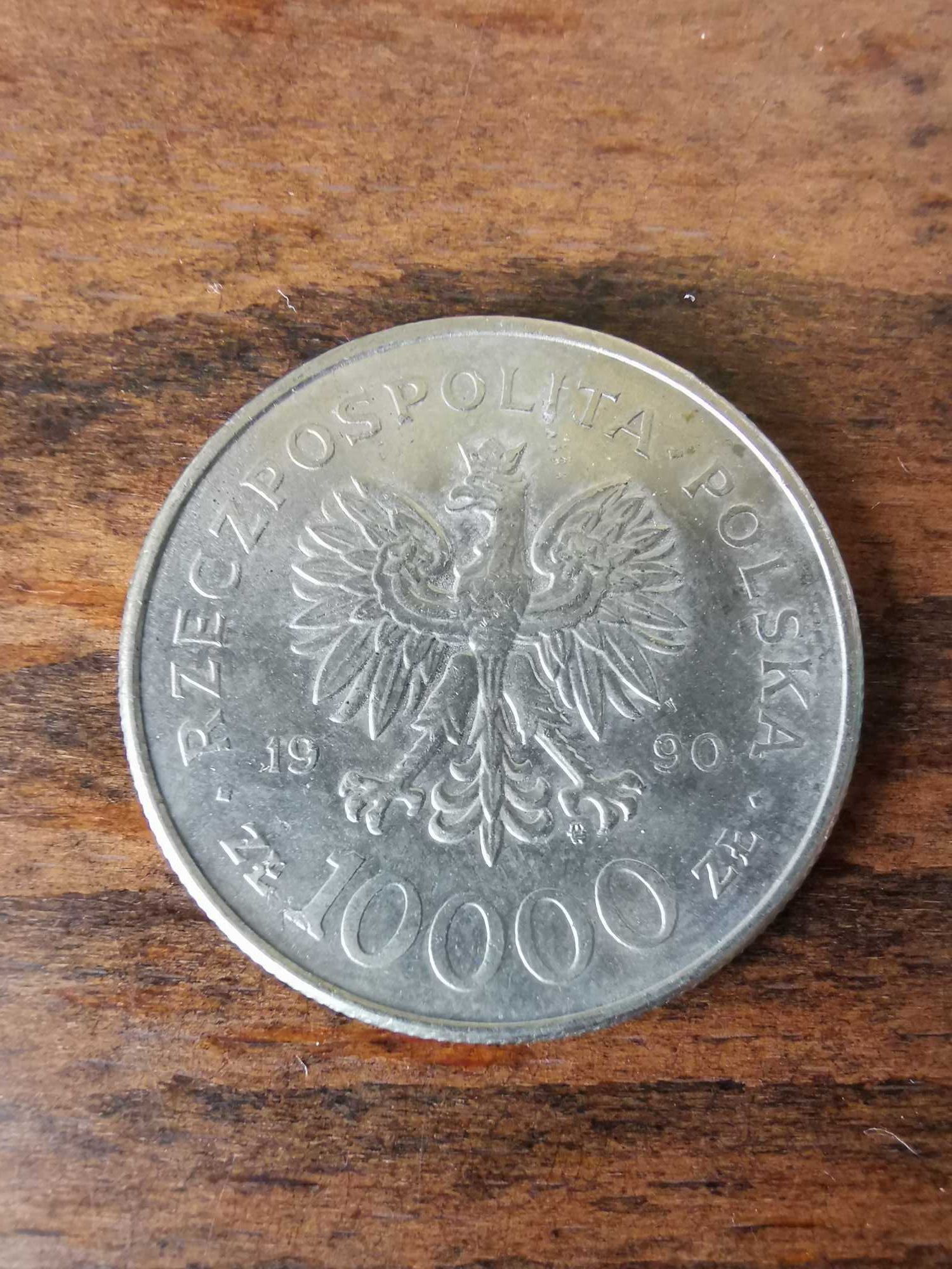 Moneta kolekcjonerska PRL 10000 zł Solidarność z 1990 r.