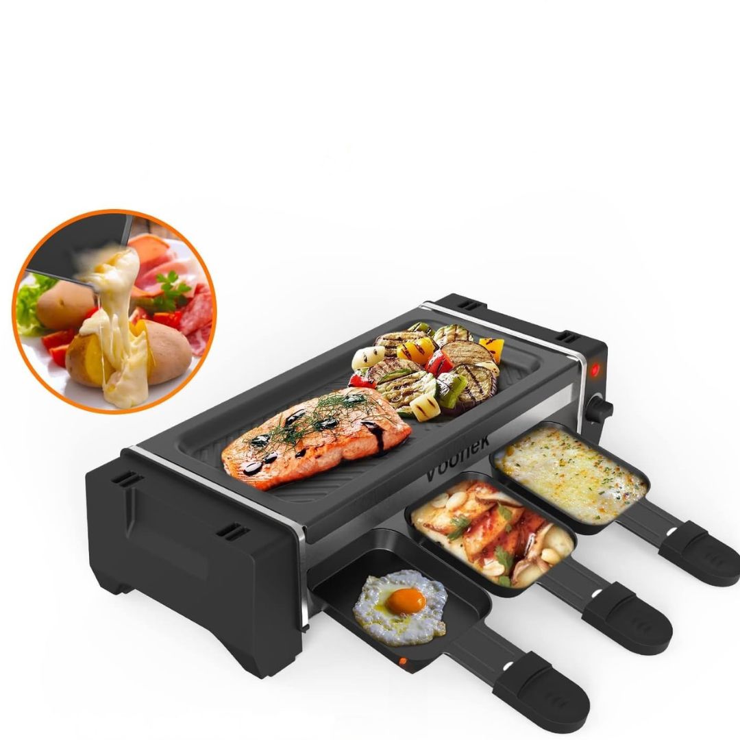 Elektryczny Mini Grill Raclette z Patelniami, Nieprzywierający 700W