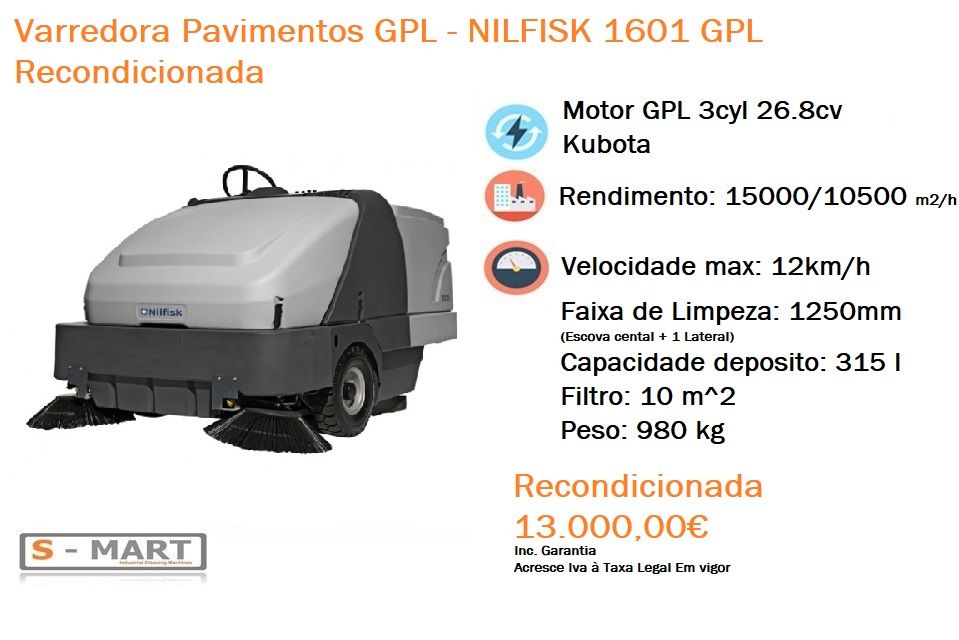 Varredora Pavimentos Nilfisk 1601 GPL PROMOÇÃO