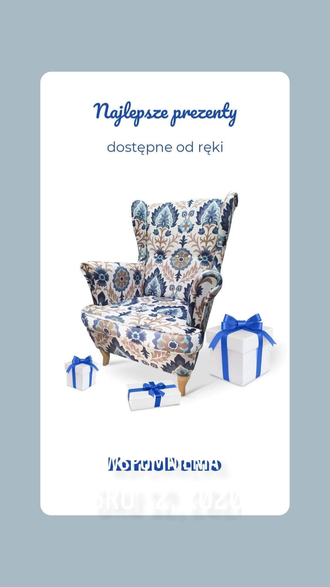 Fotel uszak hiszpański żakard drewniane nogi