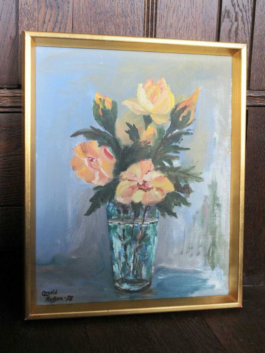 Sygnowany, ORYGINALNY obraz olejny od A. Karlsona, na płótnie. 1978r.