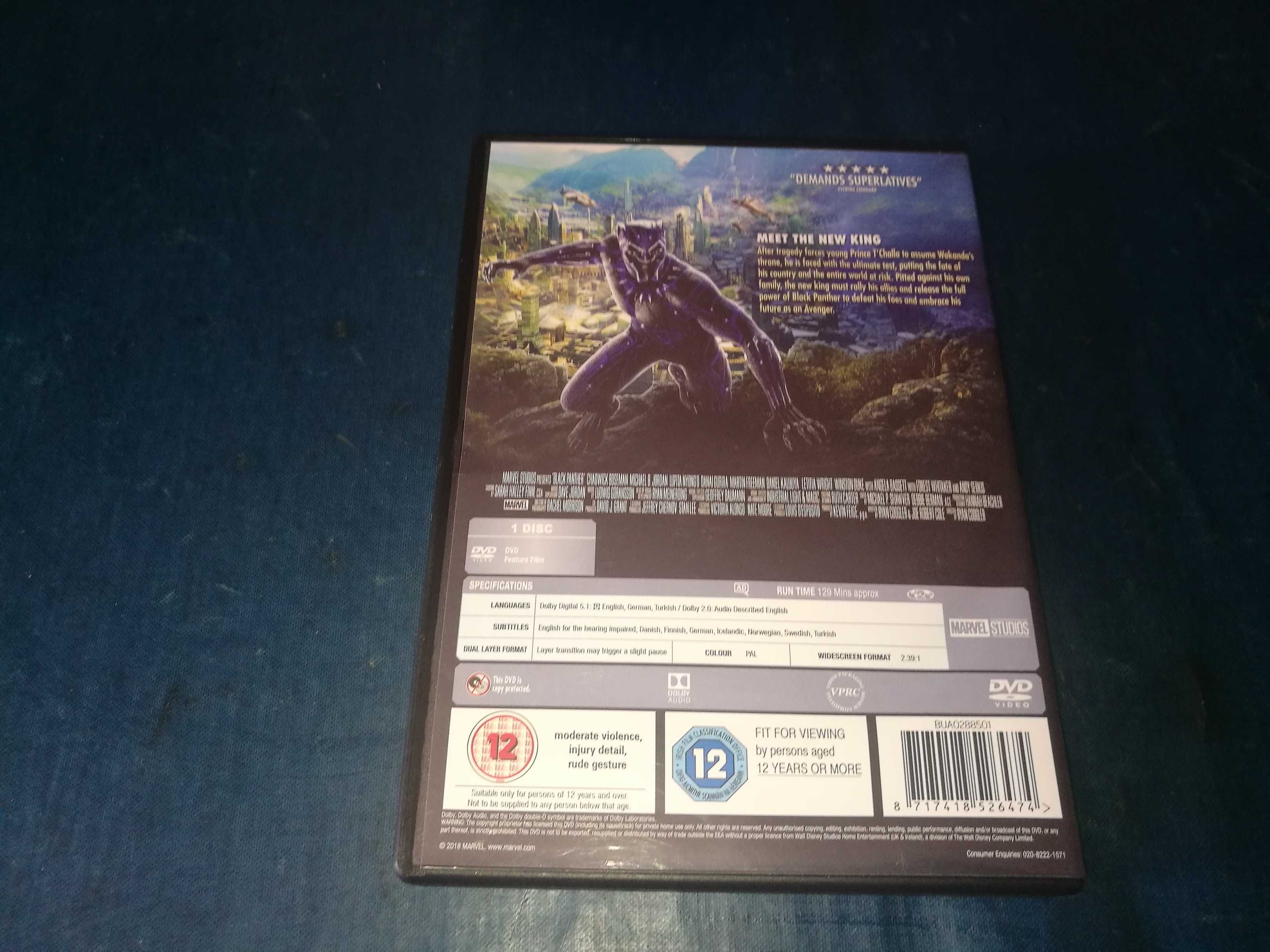 BLACK PANTHER (Marvel)	DVD (legendagem Inglês)