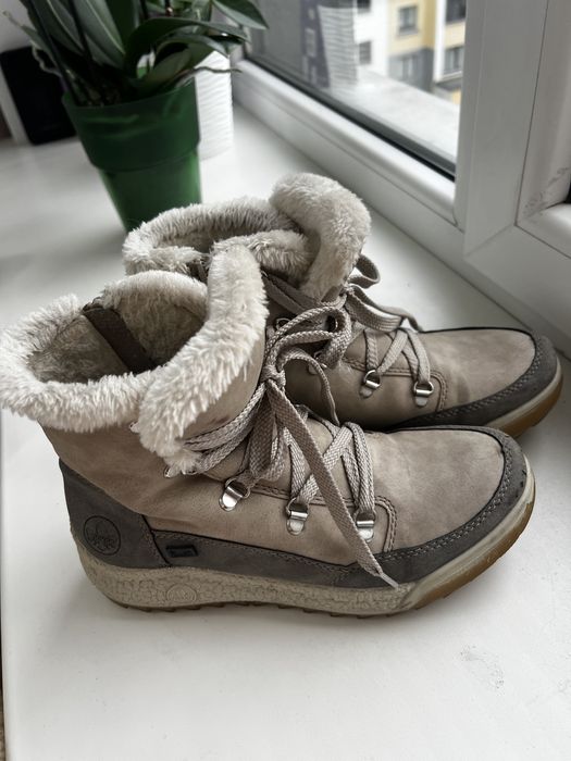 черевики зимові на низькому ходу, rieker, екошкіра,