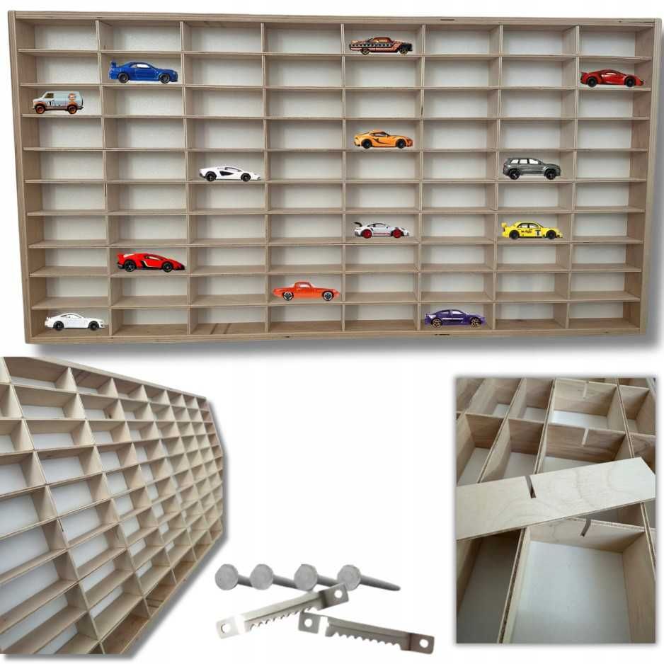 Półka na samochodziki Hot Wheels 80 miejsc organizer ze sklejki