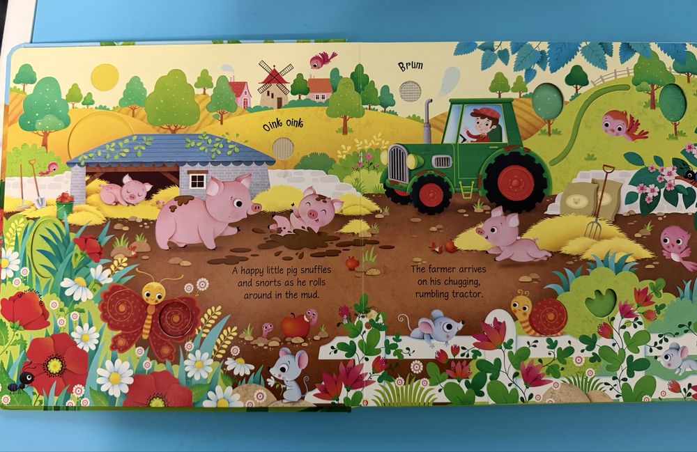 Usborne Farm Sounds книга із звуками фермерских тварин