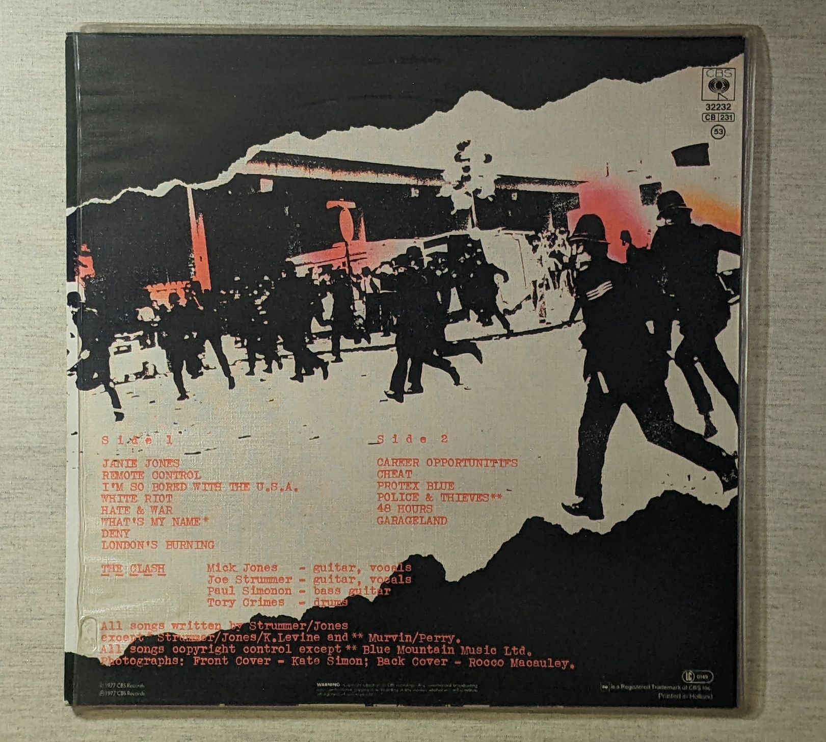 The clash vinyl, вініл, платівка, 1-st press (cbs 1977)