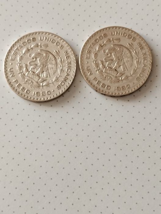 2 moedas de prata 1960 e 1962 México.