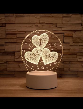 День Валентина светильник 3D светодиодный питание ЮСБ