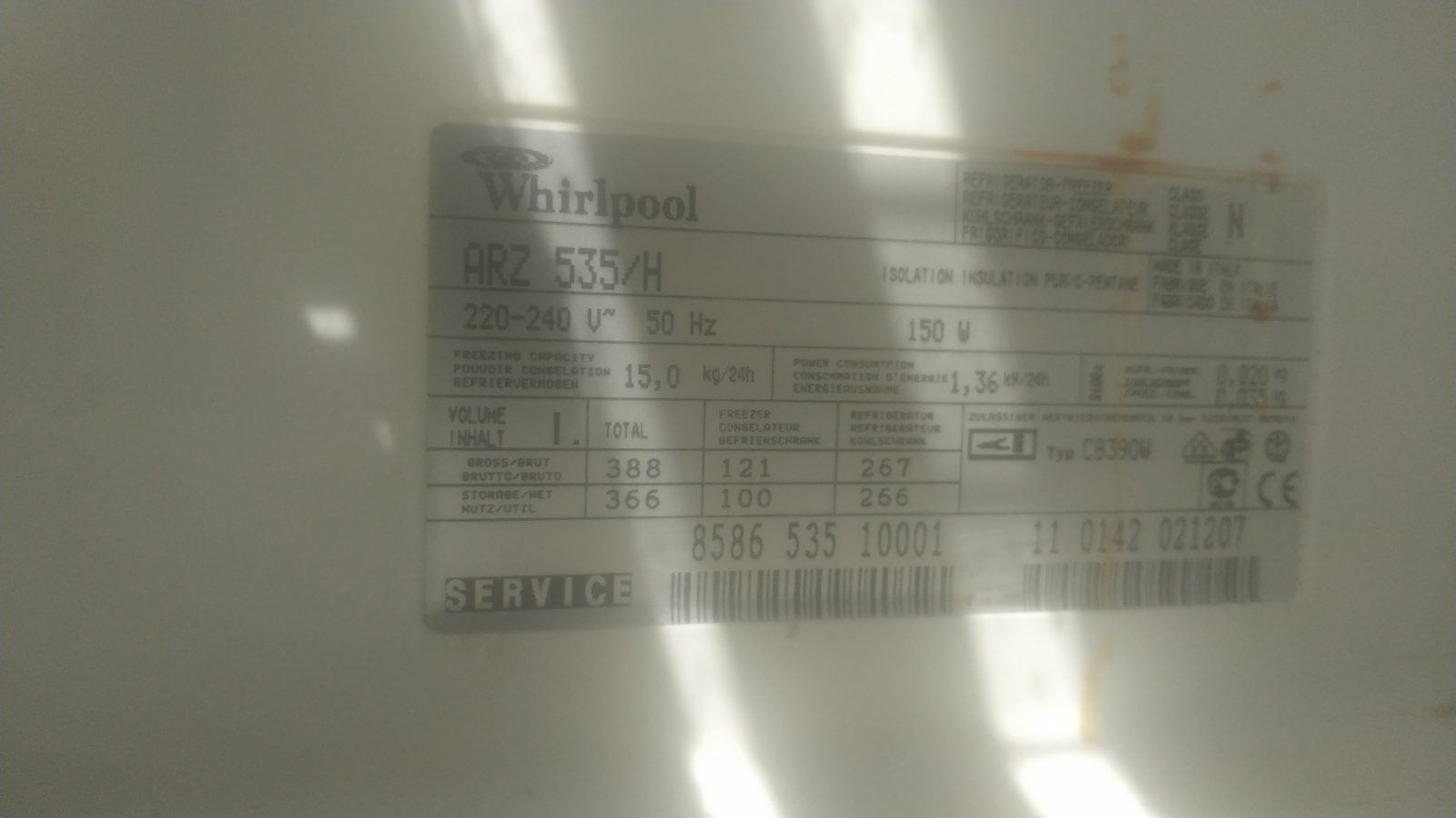 Холодильник Whirlpool ARZ 535 H