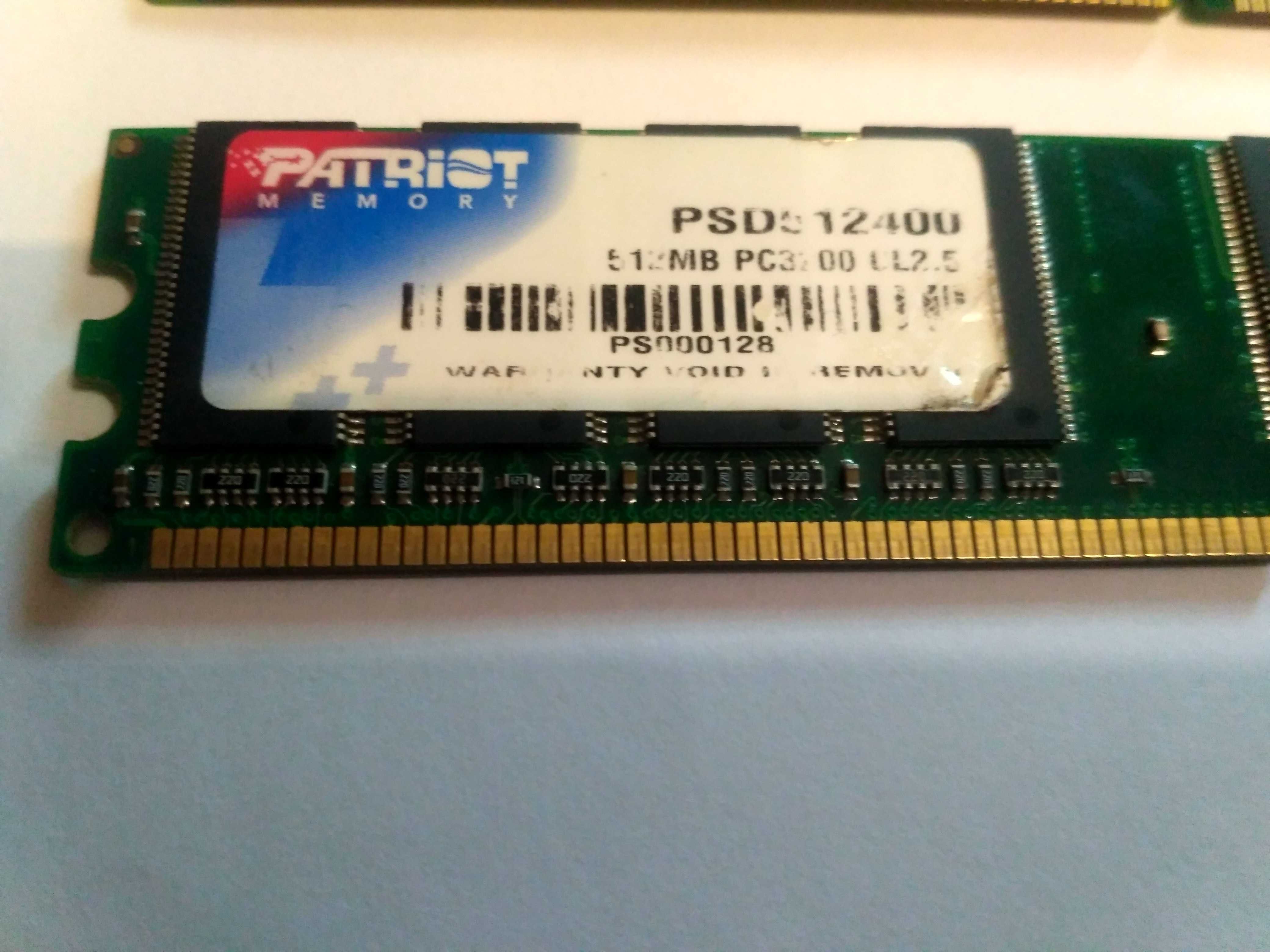 DDR-400 1 Gb PC3200U Hynix + PATRIOT на 512 Mb