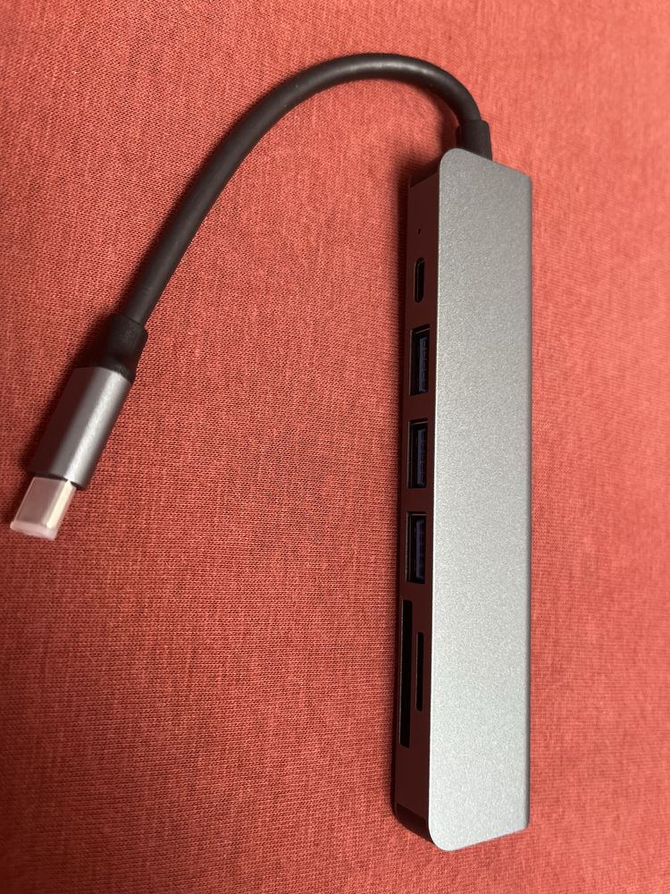 Адаптер Usb c Hub type c 7 в 1 HDMI PD SD TF macbook 4K 30hz usb 3.0