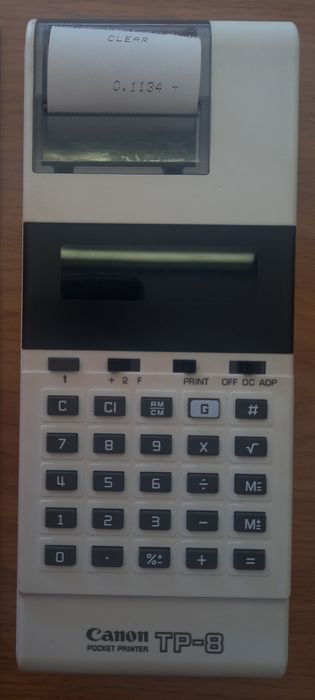 Calculadora impressora de bolso - vintage Canon TP-8 Pocket printer.