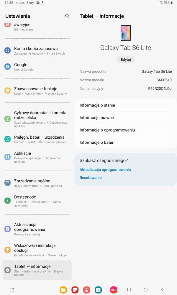 Tablet Samsung Galaxy Tab S6 Lite 64gb 2020