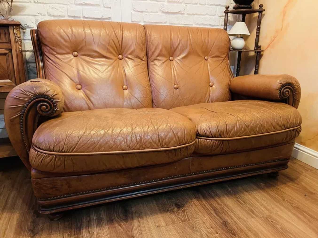 Stara skórzana Sofa retro