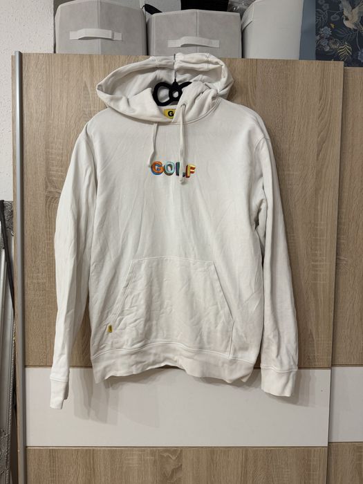 Bluza GOLF wang M hoodie biała big logo streetwear haft